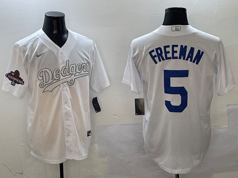 Men Los Angeles Dodgers #5 Freeman White Fashion Edition Game 2025 Nike MLB Jersey style 2->los angeles dodgers->MLB Jersey
